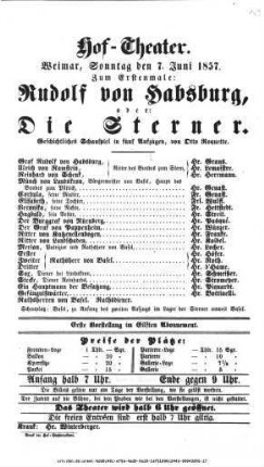 Rudolf von Habsburg, oder: Die Sterner