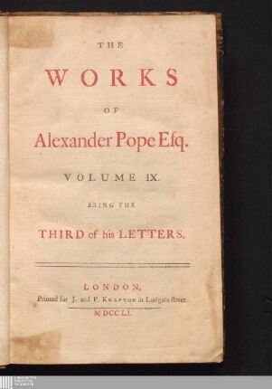 Volume IX.: Being The Third of his Letters