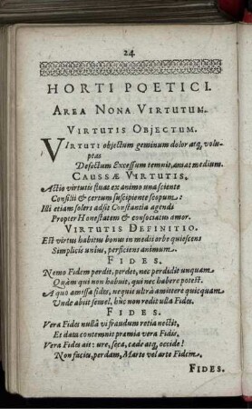 Horti Poetici. Area Nona Virtutum.