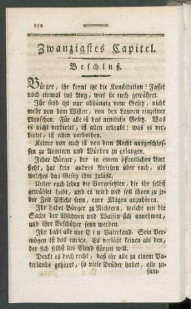 Zwanzigstes Capitel. Beschluß