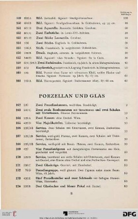 Porzellan und Glas (Nr. 162-178)
