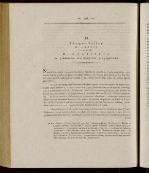 XI. Disquisitio de plantarum maritimarum propagatione