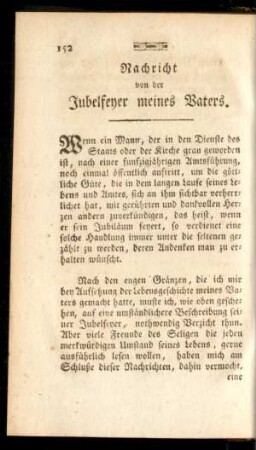 Nachricht von der Jubelfeyer meines Vaters