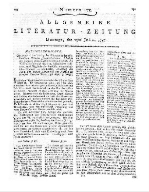 [Friedel, J.]: Anekdoten und Bemerkungen über Wien. In Briefen gesammelt. Wien: Hörling 1787