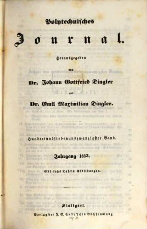 Polytechnisches Journal. 127. 1853