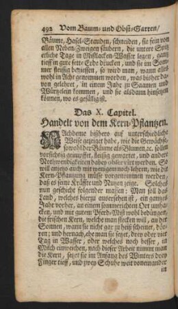 Das X. Capitel. Handelt von dem Kern-Pflantzen.