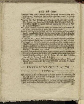 Libri Medici Futur. Nund. Prodit.