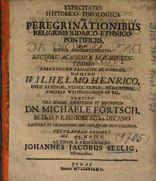Exercitatio Historico-Theologica De Peregrinationibus Religiosis Judaico-Ethnico-Ponitificiis