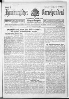 Hamburgischer Correspondent und Hamburgische Börsen-Halle : ältestes Hamburger Handels- u. Börsenbl. ; bedeutendste u. größte Schiffahrts-Zeitung Deutschlands, Morgenausgabe