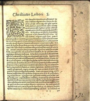 Christiano Lectori S.