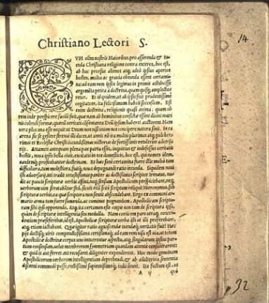 Christiano Lectori S.