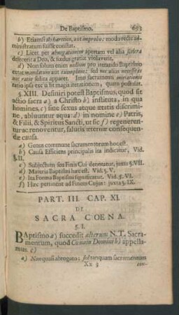 Cap. XI. De Sacra Coena