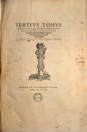 Opera Marci Tvllii Ciceronis : Qvotqvot Ab Interitv Vindicari Svmmorvm Virorvm Indvstria Potvervnt, 4. Opera Philosophica