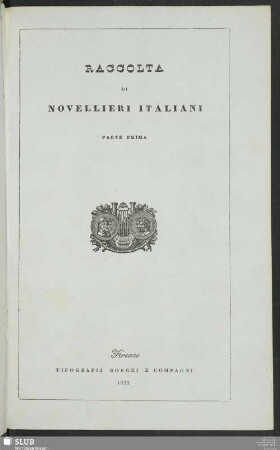 1: Raccolta Di Novellieri Italiani