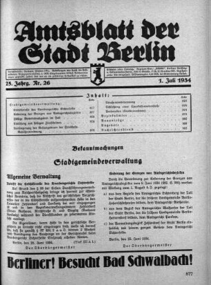 1934,26: Nr. 26, 1. Juli 1934