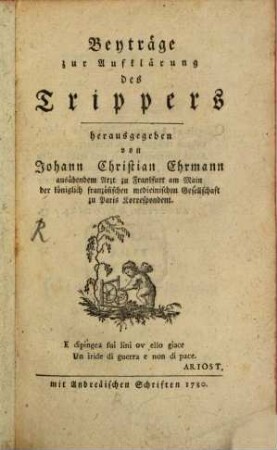 Beyträge zur Aufklärung des Trippers