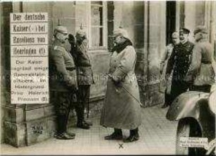 Wilhelm II. und Prinz Heinrich mit Offizieren des Generalstabes