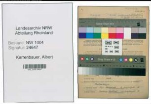 Entnazifizierung Albert Karrenbauer , geb. 28.10.1901 (Kranfuehrer)