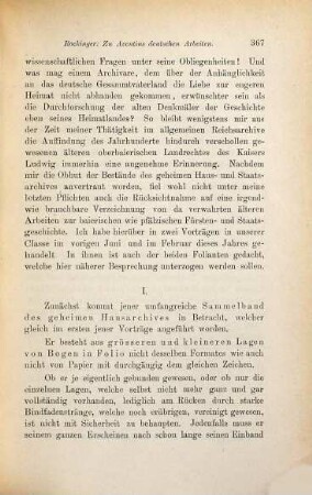 Zu Aventins Arbeiten in deutscher Sprache im geheimen Hausarchive