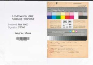 Entnazifizierung Maria Wagner, geb. 21.03.1913 (Verw.Angestellte)