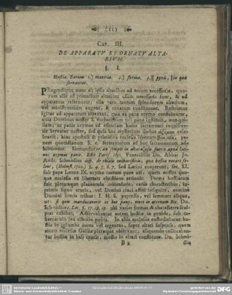Cap. III. De Apparatu Et Ornatu Altarium