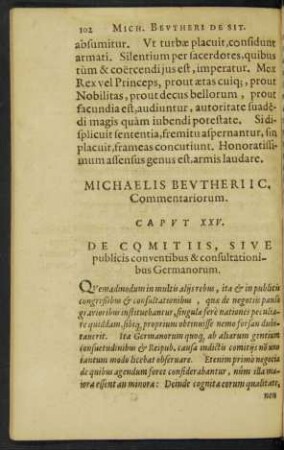 Caput XXV. De Comitiis, Sive publicis conventibus & consultationibus Germanorum.