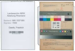 Entnazifizierung Friedrich Dawils , geb. 23.07.1891 (Kassenbeamter)