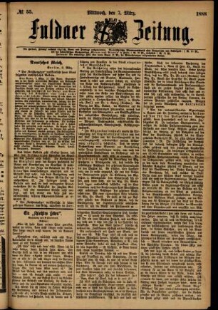 Ausgabe vom Mittwoch, den 07. März 1888.