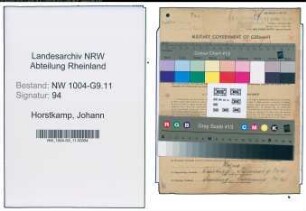 Entnazifizierung Johann Horstkamp , geb. 23.05.1906 (Maurer)