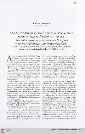 73: [Rezension von: Arkadiusz Adamczuk, Prawo i obraz w miniatorstwie średniowiecznym]