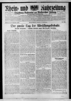 Rhein- und Ruhrzeitung : Tageszeitung für das niederrheinische Industriegebiet und den linken Niederrhein : das Blatt der westdeutschen Binnenschiffahrt