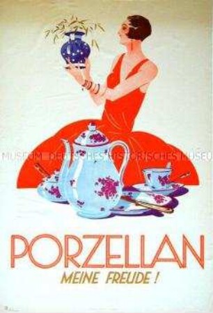 Werbeplakat für Porzellan
