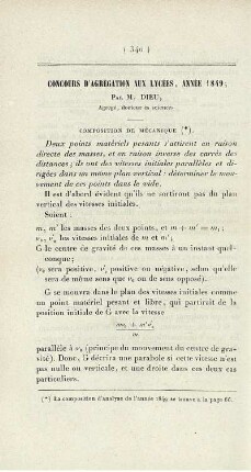 Concours d´agrégation aux lycées, année 1849.