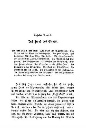 Sechstes Kapitel [Fünftes Kapitel]. Das Haus des Elends