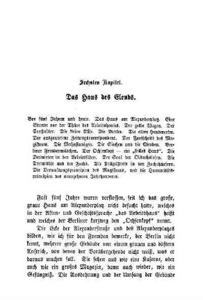 Sechstes Kapitel [Fünftes Kapitel]. Das Haus des Elends