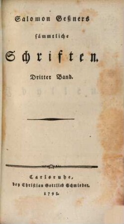 Salomon Geßners Sämmtliche Schriften, 3