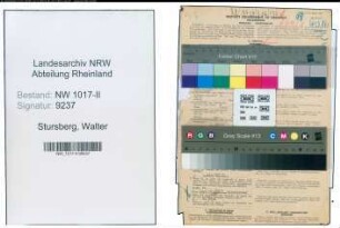 Entnazifizierung Walter Stursberg , geb. 16.12.1886 (Beamter)