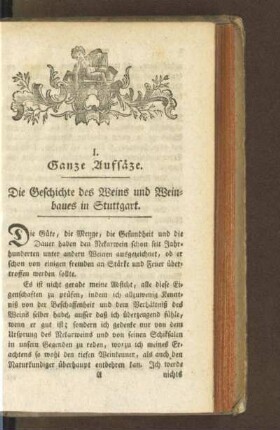 I. Ganze Aufsäze
