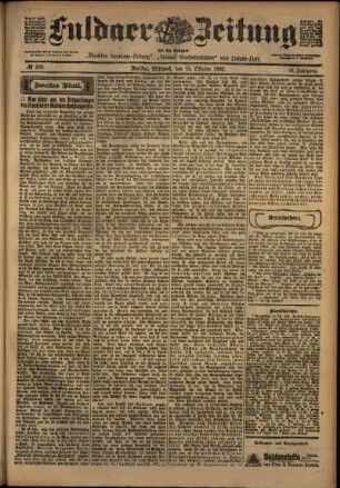 Zweite Ausgabe vom Mittwoch, den 15. Oktober 1902.