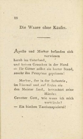 Die Waare ohne Käufer.