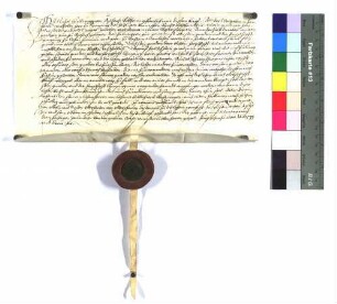 Michael Hulweck bekennt, dass ihm Schenk Wilhelm 1 1/2 Drittel an dem ganzen Gut dem Hulweckgut zu Mannlehen verliehen hat.