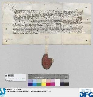 Georg, Abt des Benediktinerklosters St. Egidien in Nürnberg, stellt ein Vidimus aus von dem Privileg des Königs Sigmund d.d. 5 Mai 1428.
