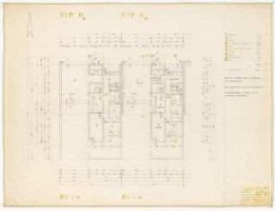 Bundesgartenschau, Karlsruhe 1967 Siedlung Im Eichbäumle: Typ D. Haus 14-18: Grundriss Erdgeschoss 1:50