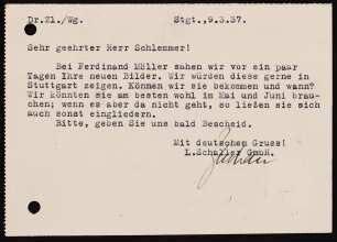 Sehr geehrter Herr Schlemmer! Bei Ferdinand Möller sahen...