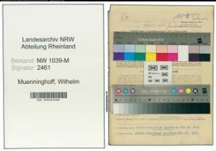 Entnazifizierung Wilhelm Muenninghoff , geb. 30.03.1908 (Arbeiter)