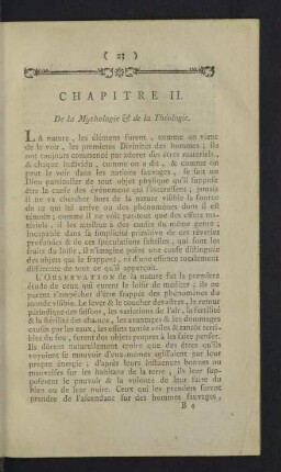 Chapitre II. De la Mythologie & de la Théologie.