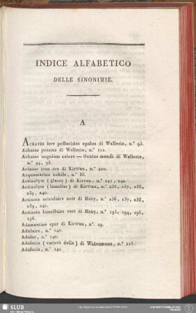 Indice Alfabetico Delle Sinonimie