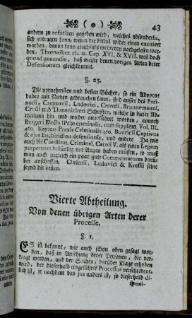 Vierte Abtheilung. Von denen übrigen Arten derer Processe.