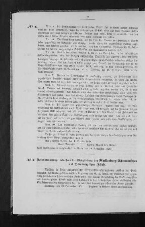 Bekanntmachung, betreffend die Gleichstellung der Mecklenburg-Schwerinischen und Hamburgischen Schiffe.