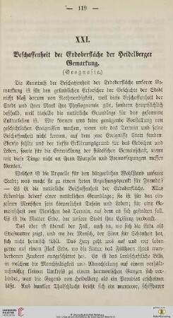 XXI. Beschaffenheit der Erdoberfläche der Heidelberger Gemarkung